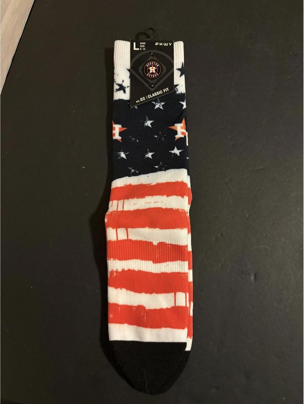 Houston Astros USA Crew Socks MLB Baseball NEW Mens Size 6-12 PKWY